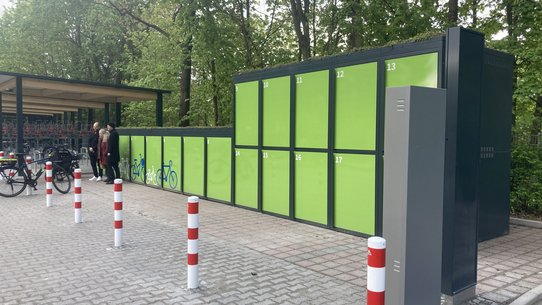 Fahrradboxen mit Gründach